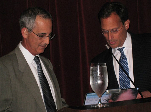 Drs. Lee Friedman and Randy Katz Check Over Their Lecture Notes